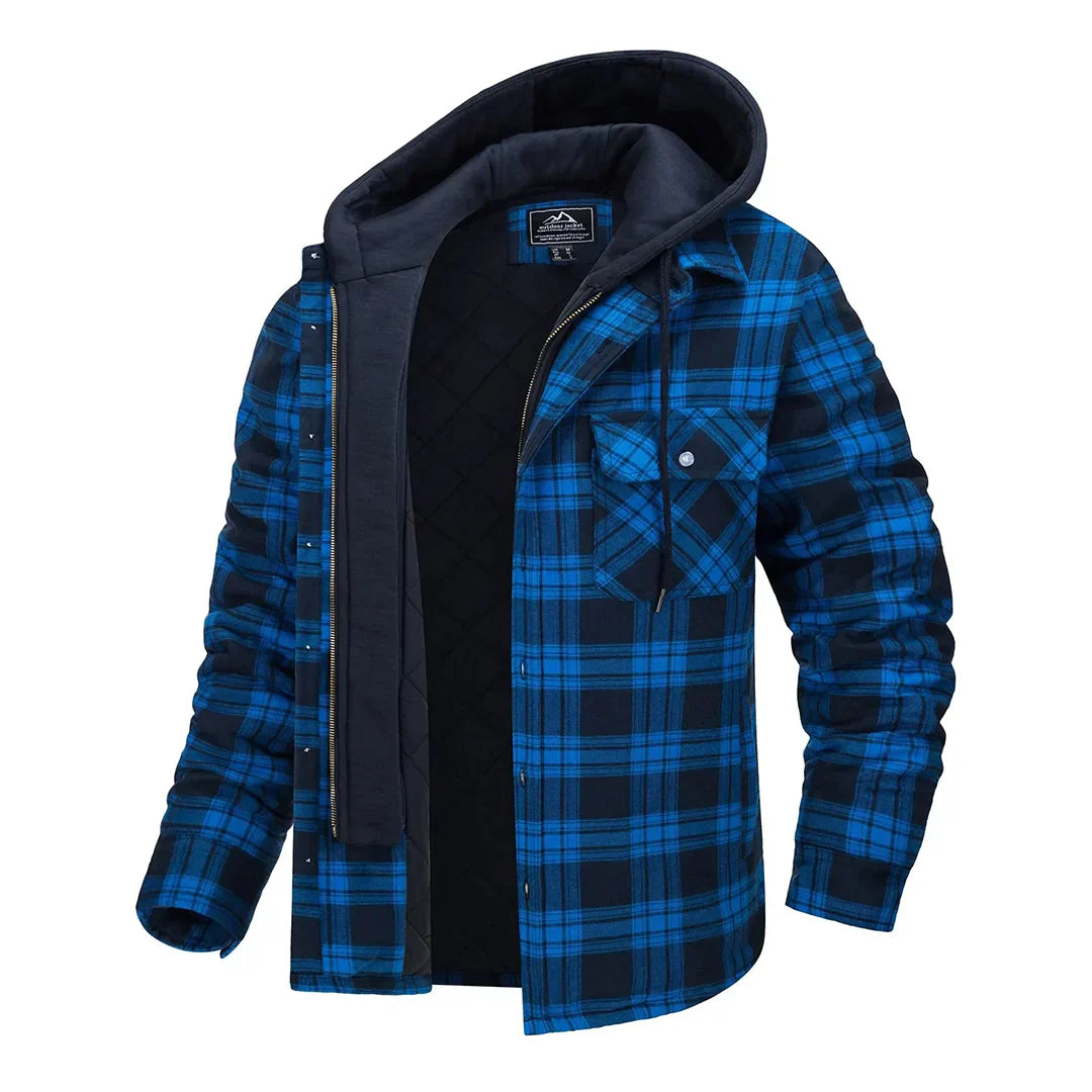 Drune | Karierte Jacke mit Kapuze für Herren