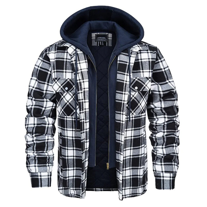 Drune | Karierte Jacke mit Kapuze für Herren