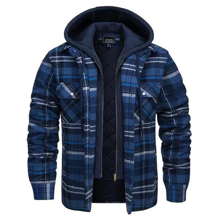 Drune | Karierte Jacke mit Kapuze für Herren