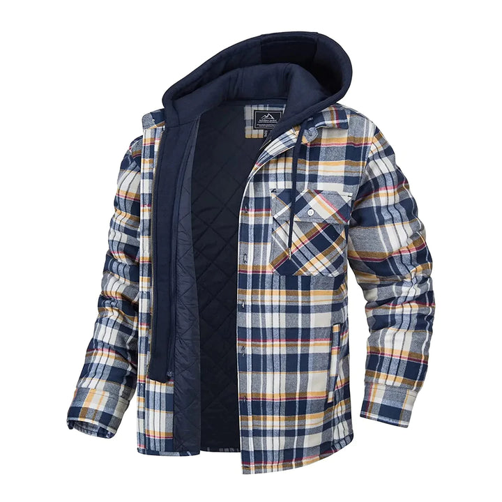Drune | Karierte Jacke mit Kapuze für Herren