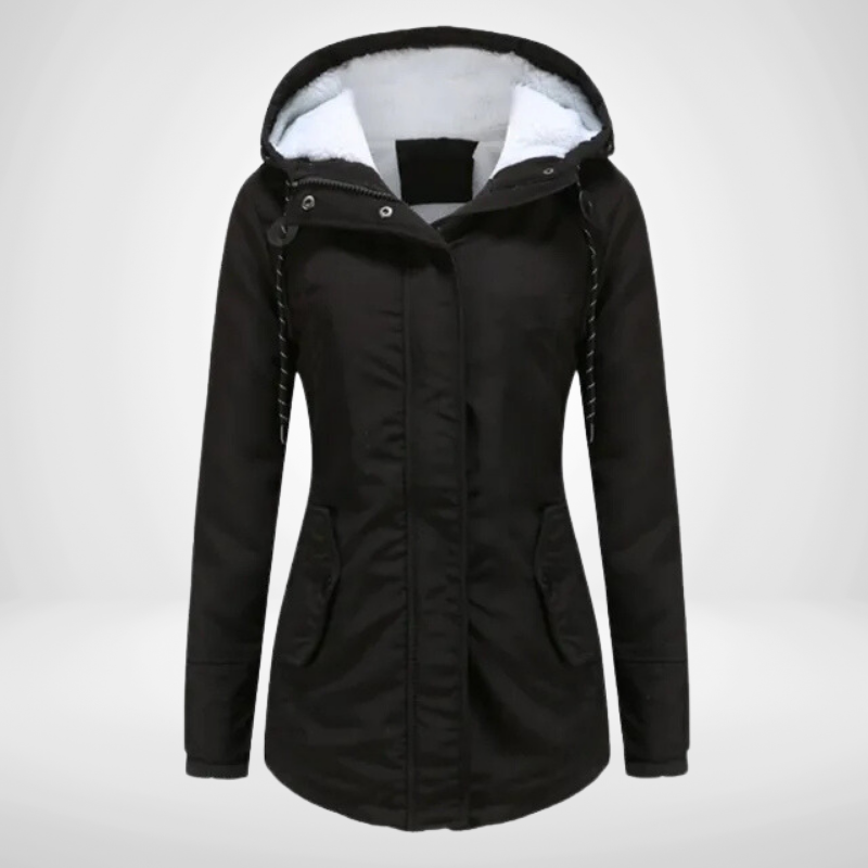 Drune | Damen Kapuzenfleece gefütterte Winterjacke