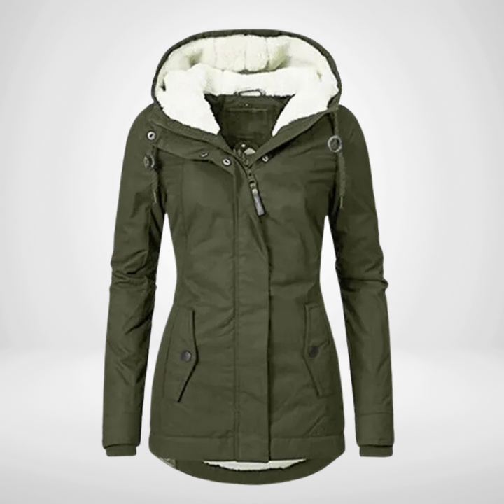 Drune | Damen Kapuzenfleece gefütterte Winterjacke