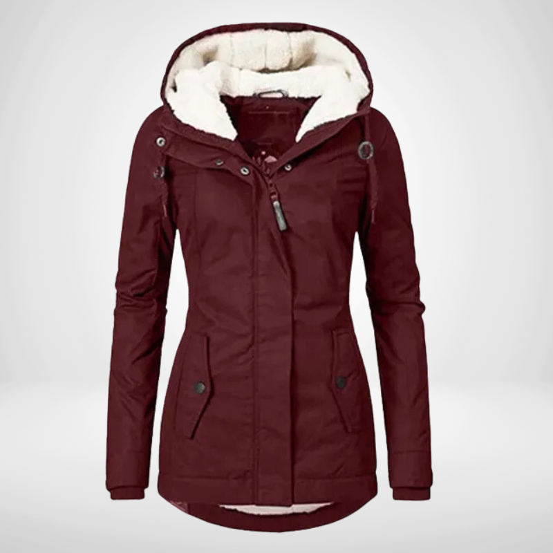 Drune | Damen Kapuzenfleece gefütterte Winterjacke