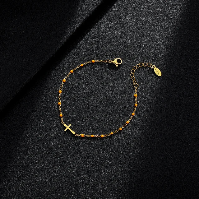 Drune | Goldfarbene Kreuzarmband