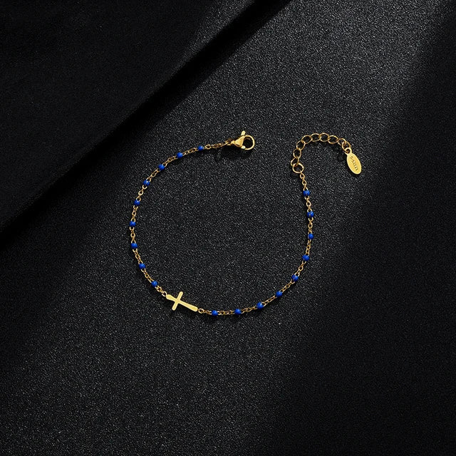 Drune | Goldfarbene Kreuzarmband