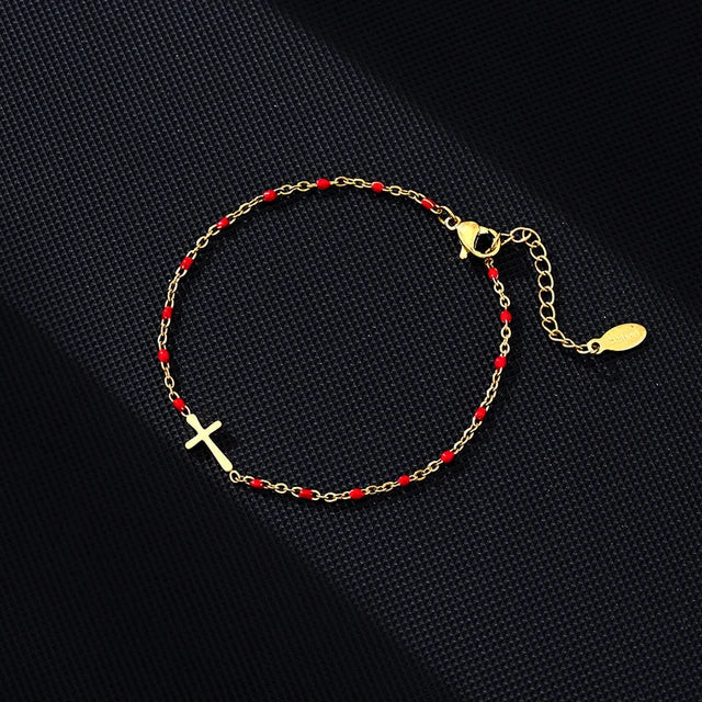 Drune | Goldfarbene Kreuzarmband