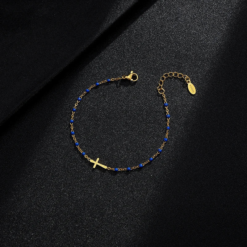 Drune | Goldfarbene Kreuzarmband