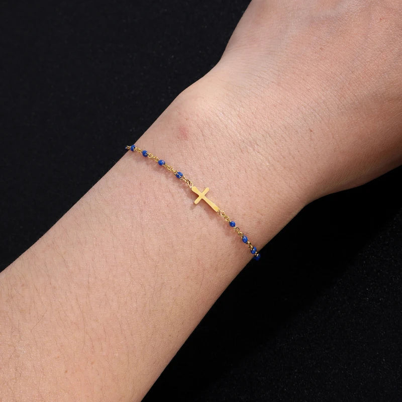 Drune | Goldfarbene Kreuzarmband