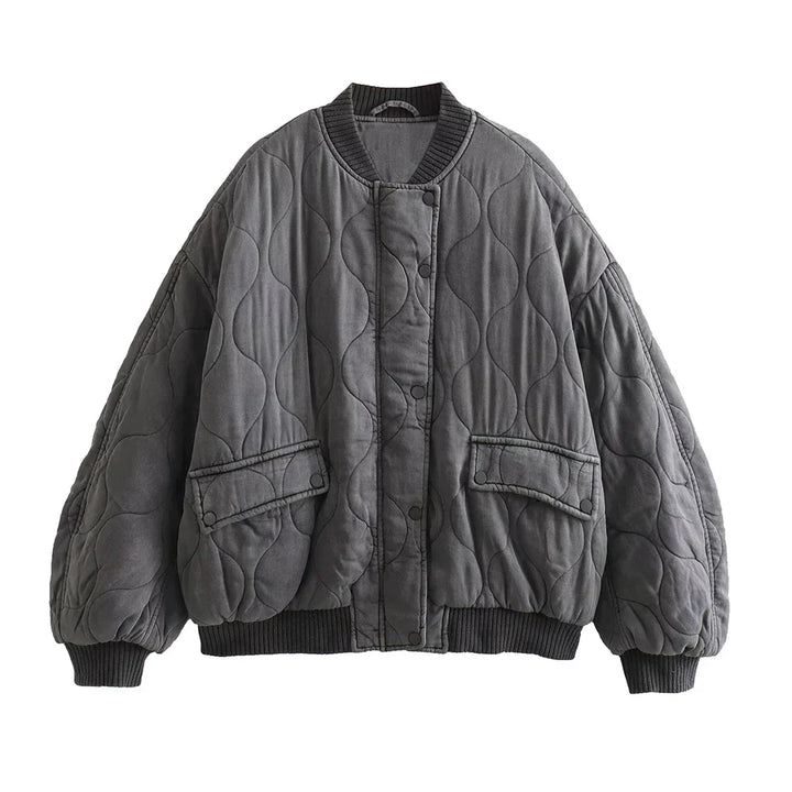 Drune | Graue Bomberjacke Damen - Lässig, Trendy & Bequem
