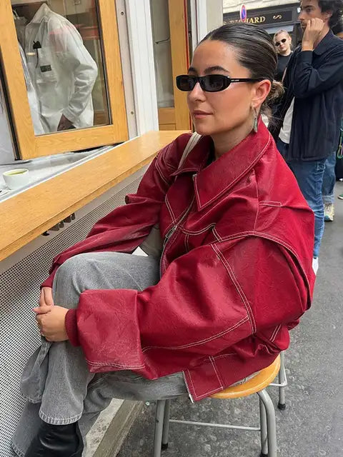 Drune | Rote Vintage jacke für Damen