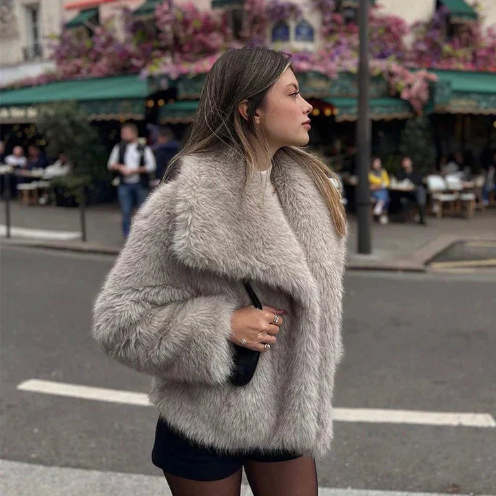 Drune | Pelzjacke Warme, Flauschige Winterjacke Aus Kunstpelz für Damen