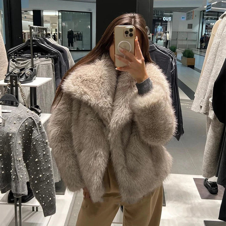 Drune | Pelzjacke Warme, Flauschige Winterjacke Aus Kunstpelz für Damen