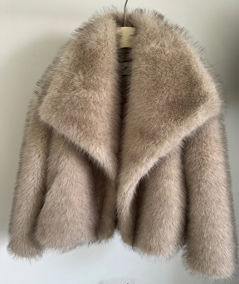 Drune | Pelzjacke Warme, Flauschige Winterjacke Aus Kunstpelz für Damen