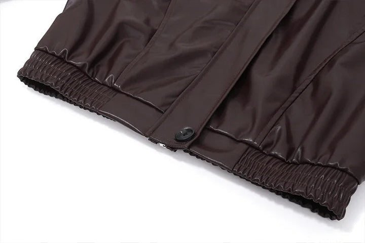 Drune - Damen kurze Kunstlederjacke