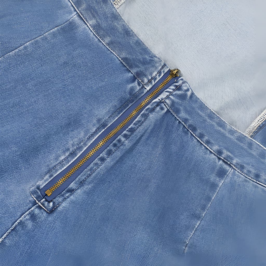 Drune | Denim Jumpsuit mit Rüschen