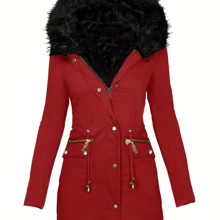 Drune | Damen Winterparka mit Kapuze und Kunstpelzkragen