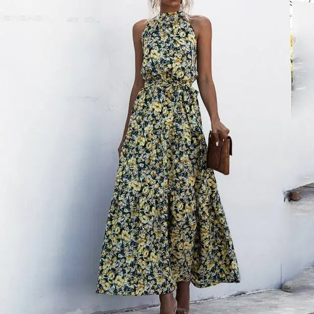 Drune | Strapless Maxikleid mit Blumenmuster