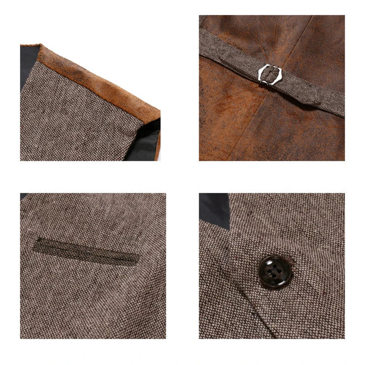 Drune | Vintage V-Ausschnitt Revers Weste