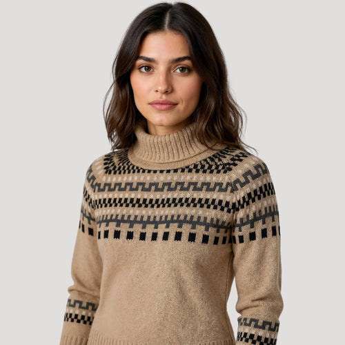 Drune | Strickpullover mit Rollkragen und Wintermuster Warm und Stilvoll für Kalte Tage