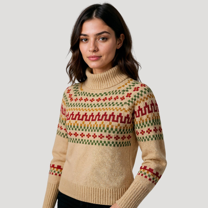 Drune | Strickpullover mit Rollkragen und Wintermuster Warm und Stilvoll für Kalte Tage