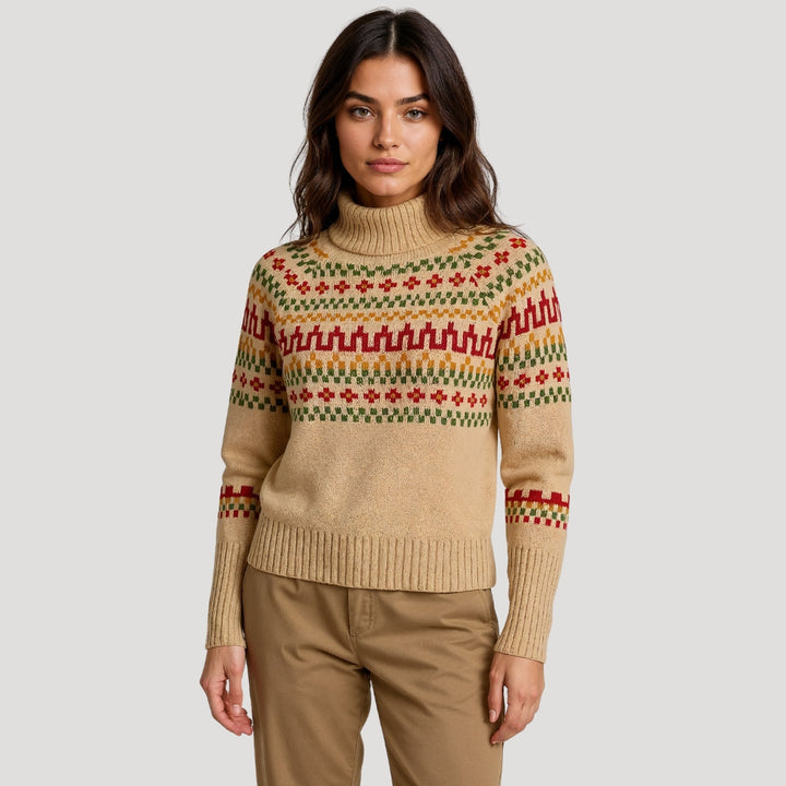 Drune | Strickpullover mit Rollkragen und Wintermuster Warm und Stilvoll für Kalte Tage