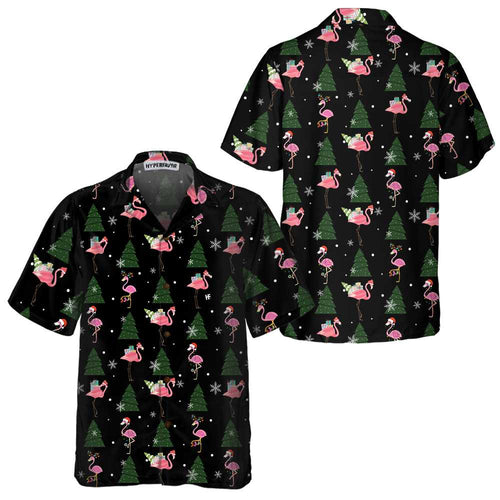 Drune | Flamingo Frohe Weihnachten an euch alle Hawaii-Shirt, Lustiges Weihnachts-Shirt, Beste Weihnachtsgeschenk-Idee
