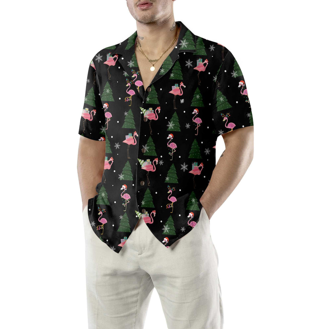 Drune | Flamingo Frohe Weihnachten an euch alle Hawaii-Shirt, Lustiges Weihnachts-Shirt, Beste Weihnachtsgeschenk-Idee
