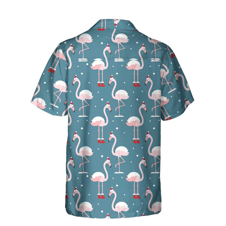 Drune | Flamingo An Weihnachten Urlaub Hawaiian Shirt, Flamingo Im Weihnachtsmann Hut Weihnachten Shirt, Beste Xmas Geschenkidee