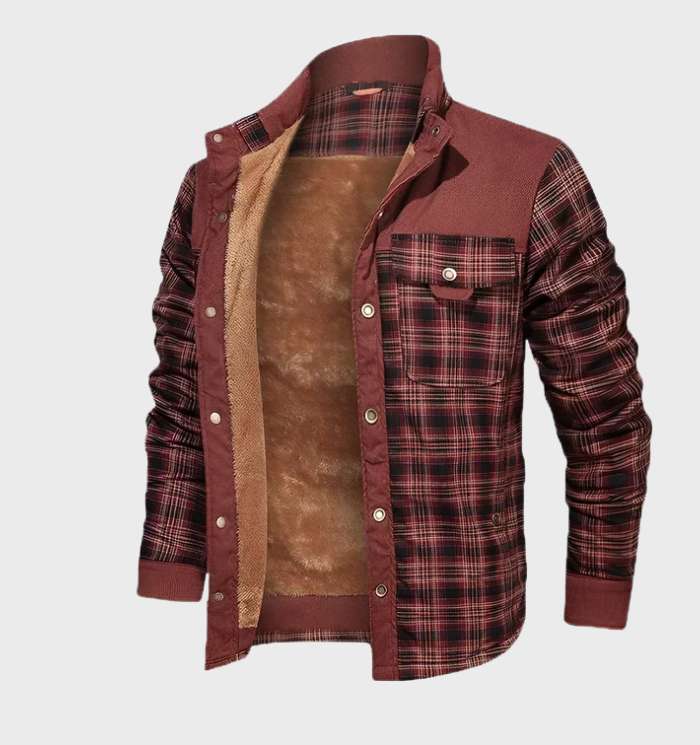 Drune | Fleece Gefüttert Karos Flanelljacke Herrenbekleidung