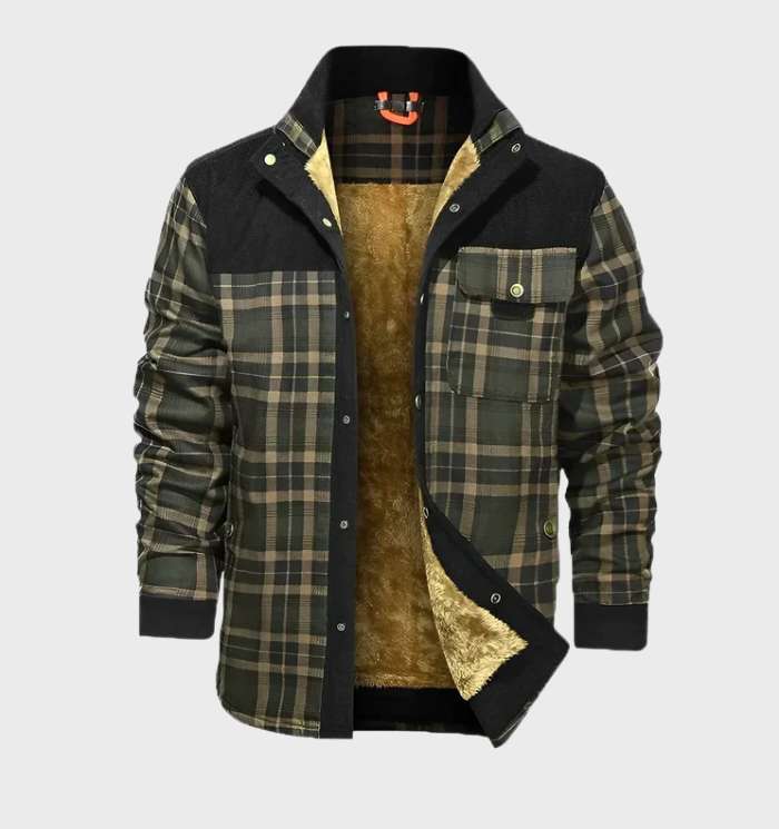 Drune | Fleece Gefüttert Karos Flanelljacke Herrenbekleidung