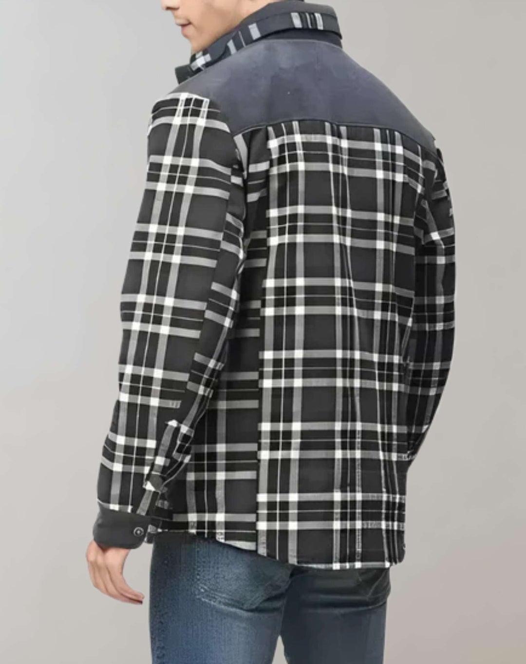 Drune | Fleece Gefüttert Karos Flanelljacke Herrenbekleidung