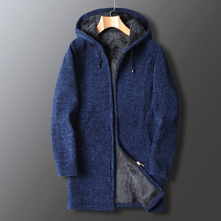 Drune | Fleecejacke für Herren, mit Kapuze - Lange Länge