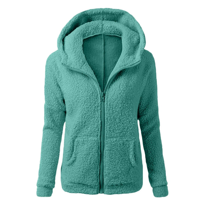 Drune | Damen Fleece Winterjacke mit Kapuze und Reißverschluss