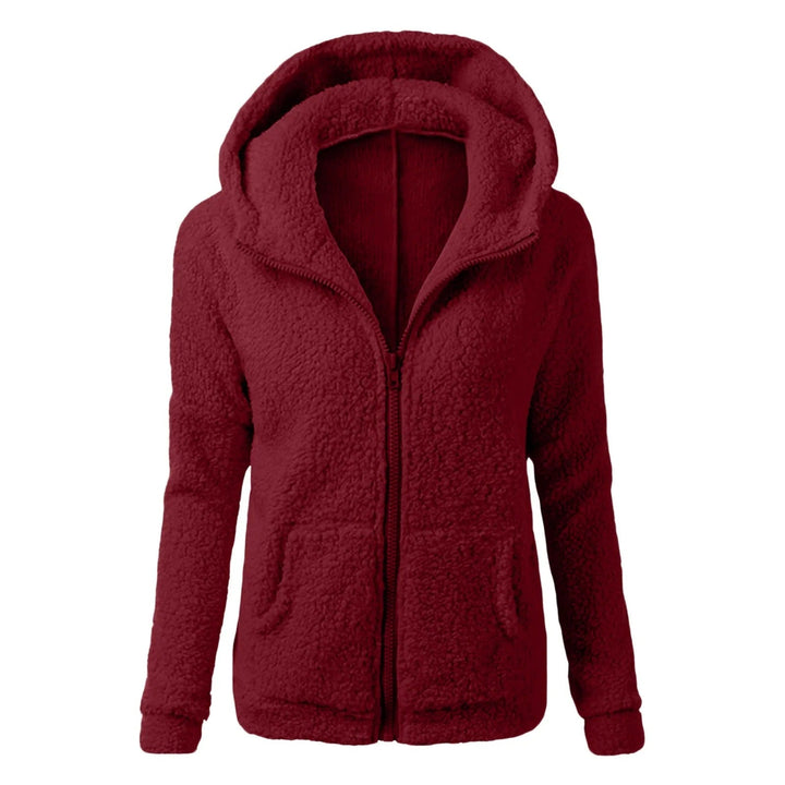 Drune | Damen Fleece Winterjacke mit Kapuze und Reißverschluss