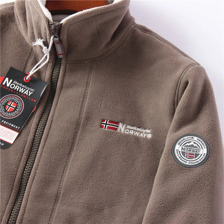 Drune | Lange Ärmel Fleece mit Reißverschluss Fleece Weste Jacke