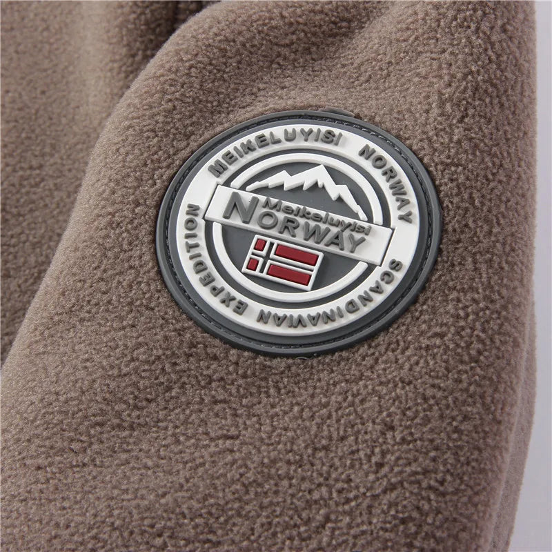 Drune | Lange Ärmel Fleece mit Reißverschluss Fleece Weste Jacke