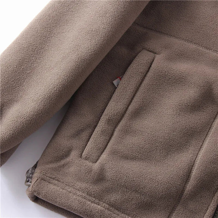 Drune | Lange Ärmel Fleece mit Reißverschluss Fleece Weste Jacke