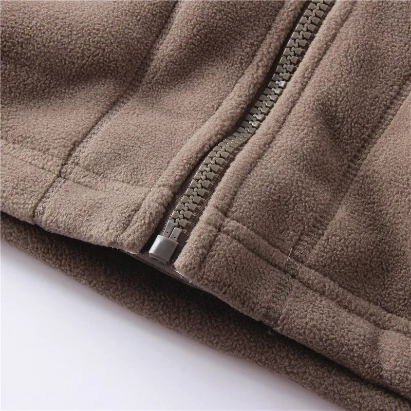 Drune | Lange Ärmel Fleece mit Reißverschluss Fleece Weste Jacke