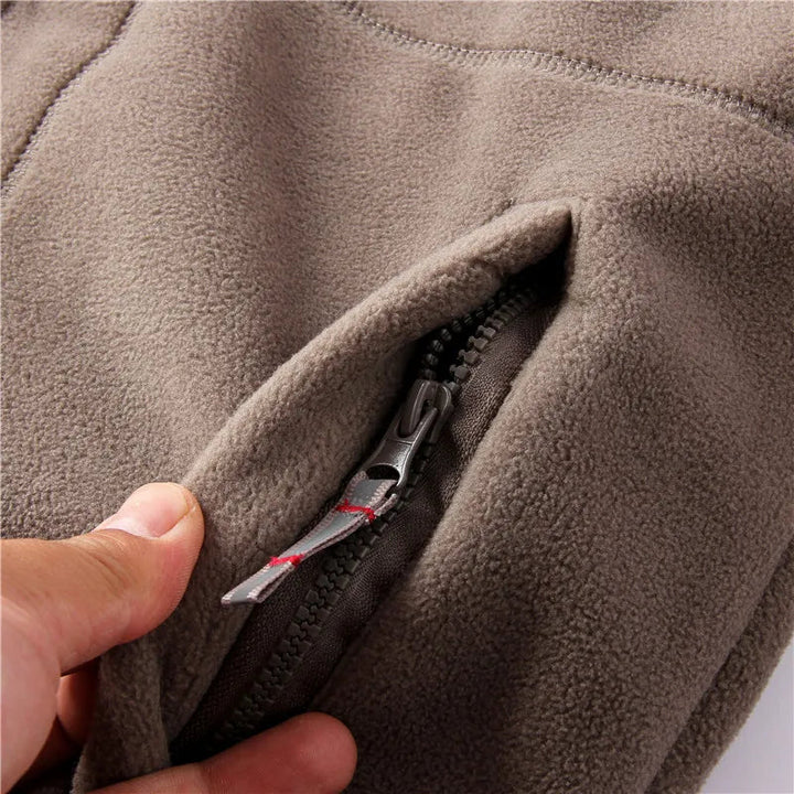 Drune | Lange Ärmel Fleece mit Reißverschluss Fleece Weste Jacke