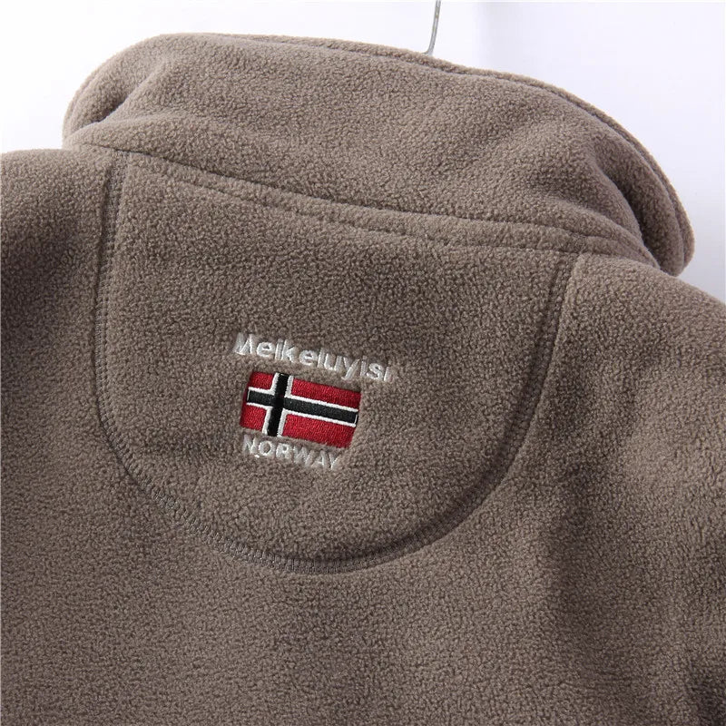Drune | Lange Ärmel Fleece mit Reißverschluss Fleece Weste Jacke