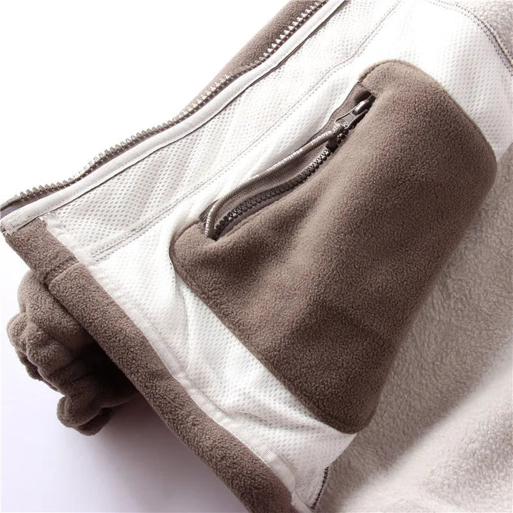 Drune | Lange Ärmel Fleece mit Reißverschluss Fleece Weste Jacke