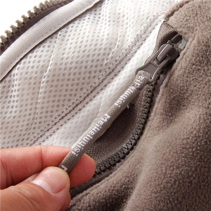 Drune | Lange Ärmel Fleece mit Reißverschluss Fleece Weste Jacke
