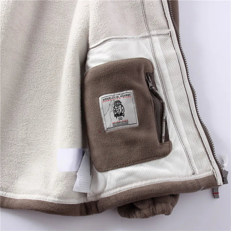 Drune | Lange Ärmel Fleece mit Reißverschluss Fleece Weste Jacke