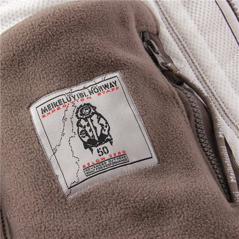 Drune | Lange Ärmel Fleece mit Reißverschluss Fleece Weste Jacke