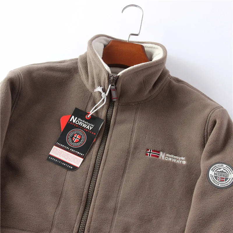 Drune | Lange Ärmel Fleece mit Reißverschluss Fleece Weste Jacke