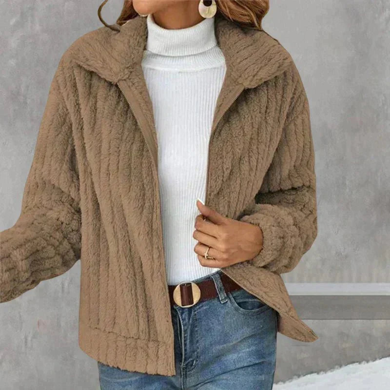 Drune | Zip up Warm Kunstfelljacke Damenjacke