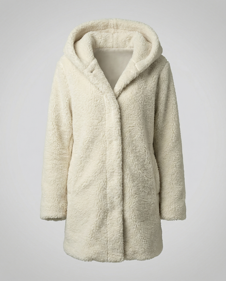 Kuschelweicher Kapuzen Teddy Mantel Damen