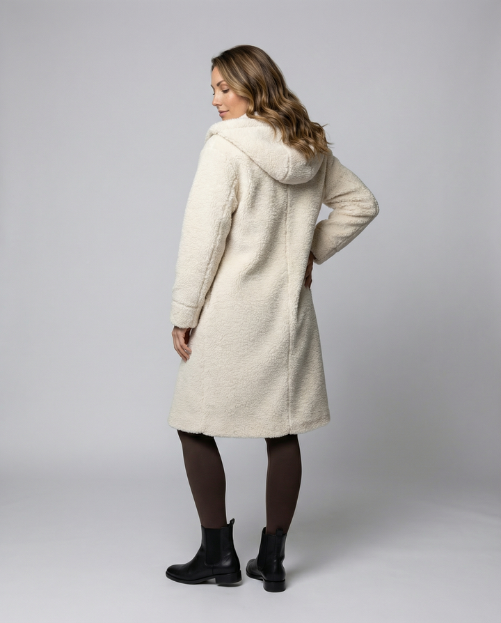 Kuschelweicher Kapuzen Teddy Mantel Damen