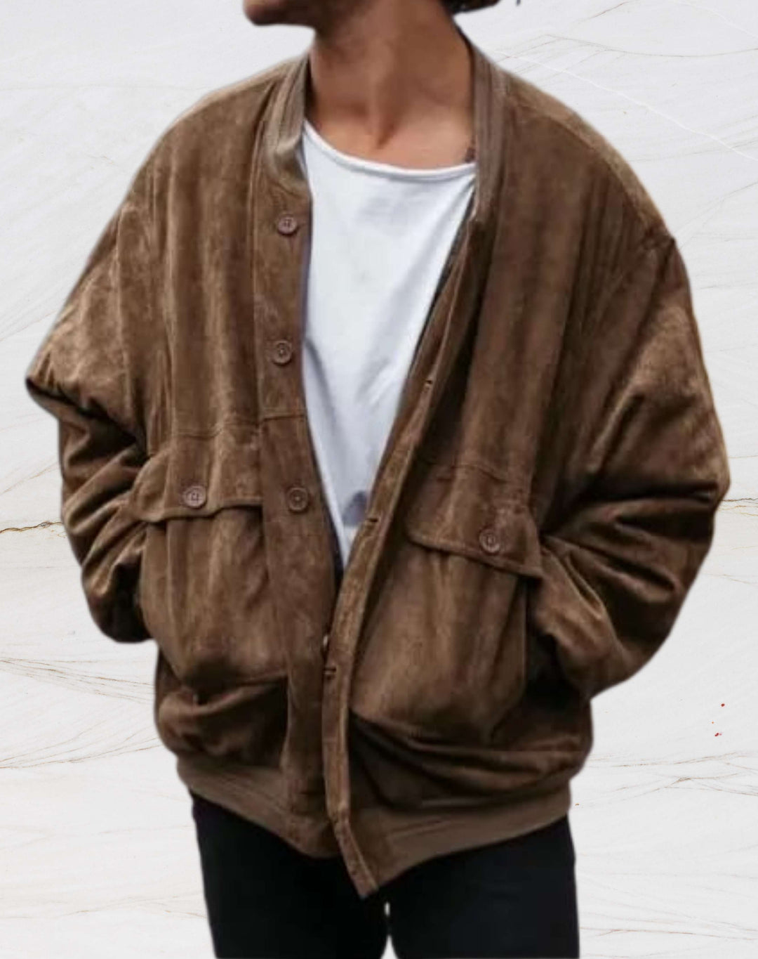 Drune | Glatte Fleecejacke Mit Rundhalsausschnitt