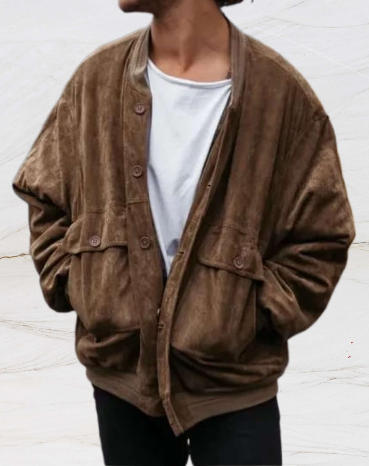 Drune | Glatte Fleecejacke Mit Rundhalsausschnitt
